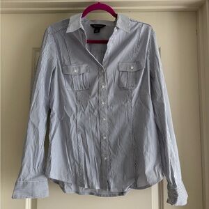 White House Black Market Button Up Top